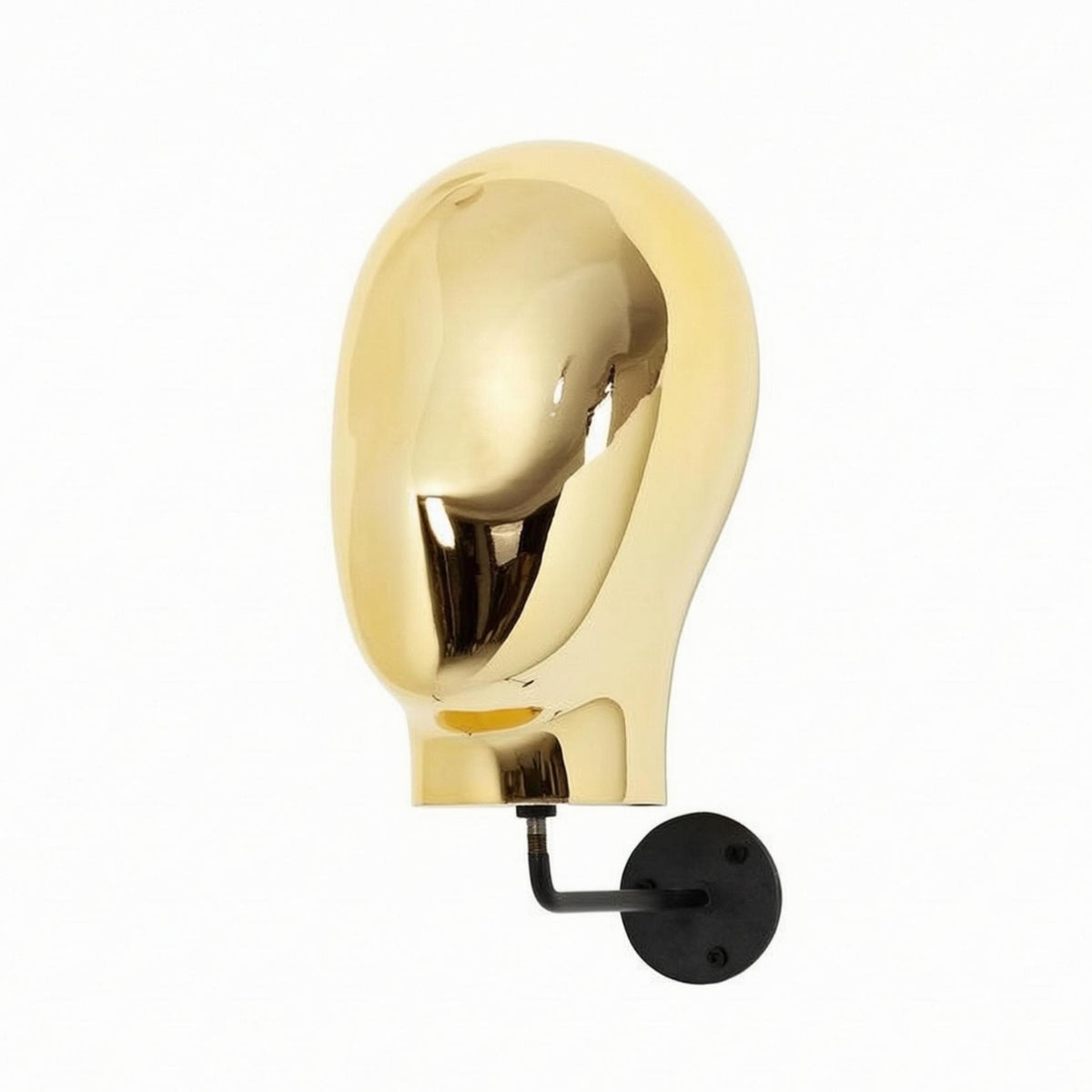 Wall-Mounted Mannequin Head Electroplated Female Head Mannequin Highly Reflective Wall-Attached Hairpiece Holder for Shop Owners, Retail Store