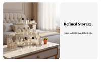Wavy Tiered Display Shelf Transparent Cosmetic Holder Space-Saving for Bathroom