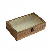 Desktop Storage Box Dust-Protected Wood Storage Box Frosted Pattern for Office
