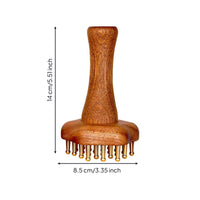 Brass Massage Scraper 24 Metal Teeth Wooden Massage Brush Cellulite Brush Scraping Use Exfoliating
