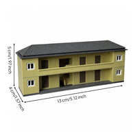Two-Story Model Railway Building Realistic Railway Building with Gable Roof Pre-Printed Miniature Station Structure Static for Hobbyists