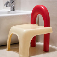 Dopamine Anti-Slip Thickened Plastic Stool with Ring Backrest for Kids and Home Use