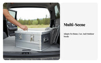 Waterproof Aluminum storage Case Lockable Storage Box Large Capacity Equipment Container Long-lasting for Outdoor fans, Vehicle Owners, Camping, Outdoors, Car Trunk, vehicle Bed