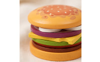 Stackable Toy Hamburger Realistic Wooden Burger Sturdy Burger Stacking Toy Safe for Toddlers, Preschoolers, Kids, Preschool Classroom