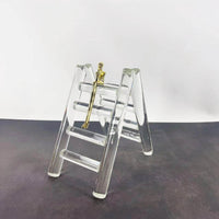 Modern Minimalist Crystal Glass Staircase Thinker Figurine for Home Decor