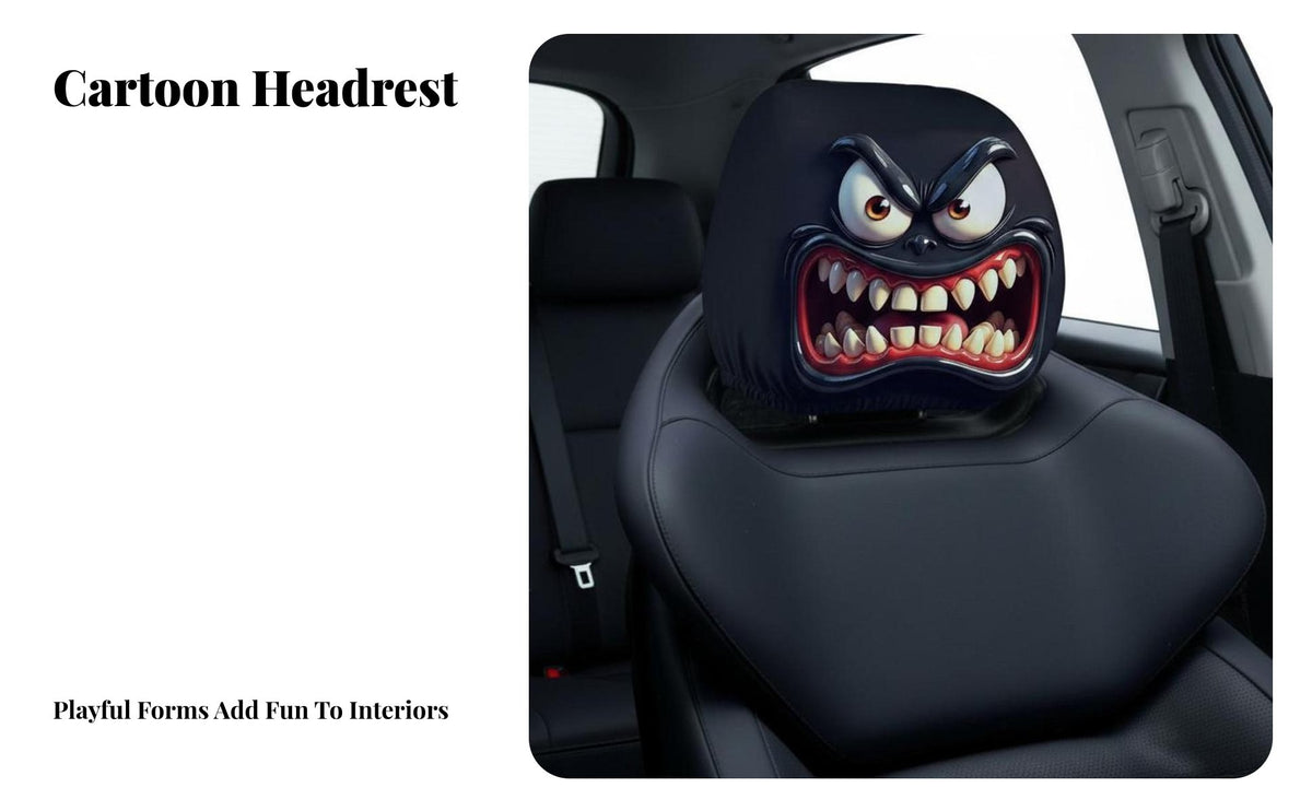 Car Headrest Cover Decorative Funny Car Headrest Stain-Resistant Resistant for Drivers, Families, Automobile, Daily Commute, Road Trips
