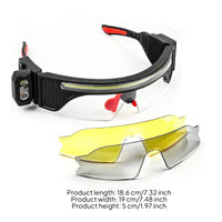 Headlight with Replacement Lenses Activated Eyeglass Headlight USB-C Eyeglass Light for Mechanics, Home Improvers, Repair Work, Inspection, Camping