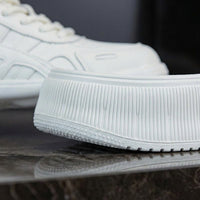 Trainers for Women with Thick Elevated Sole for Walking, Chunky Sneakers with Round Toe for Casual Wear, Extended Sizes to 9 European 43