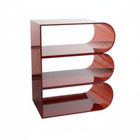 Minimalist Design S-Shaped End Table Multi-Functional Nightstand Artistic Shape Display Rack Transparent Look for Apartment Dwellers, property owners, Students, Living Room, Bedroom, Home Office, Hallway