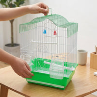 Pet Bird Cage with Domed Top, Metal Avian Cage and Bird Enclosure for Budgie Parakeet, Indoor Housing for Finch Canary Base Design