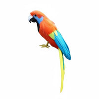 Handmade Feathered Parrot Figurine Colorful Realistic Bird Model for Party, Patio