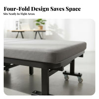 Foldable Design Adjustable Reclining Sleeper Easy Setup Single Camp Cot Sturdy Frame Folding Bed durableDuty Construction for Office Workers, Hospital Visitors, Indoor, Traveling, Camping, Patio