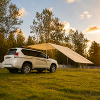 Car Side Awning for Car Camping, Car Side Tent, Polyester, 2m, High Waterproof, Black, Double-sided