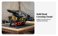 Motocross Helmet Aerodynamic Design Full Face Motocross Helmet Sturdy Shell for Mountain Bikers, Adults, Rough Terrain, Rally Trail Riding
