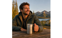 Wood Handle Mug Retro Style Camping Cup Lightweight Wood Handle Cup