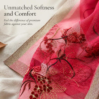 Embroidered Blended Scarf for Women - Korean Style Thin Warm Shawl