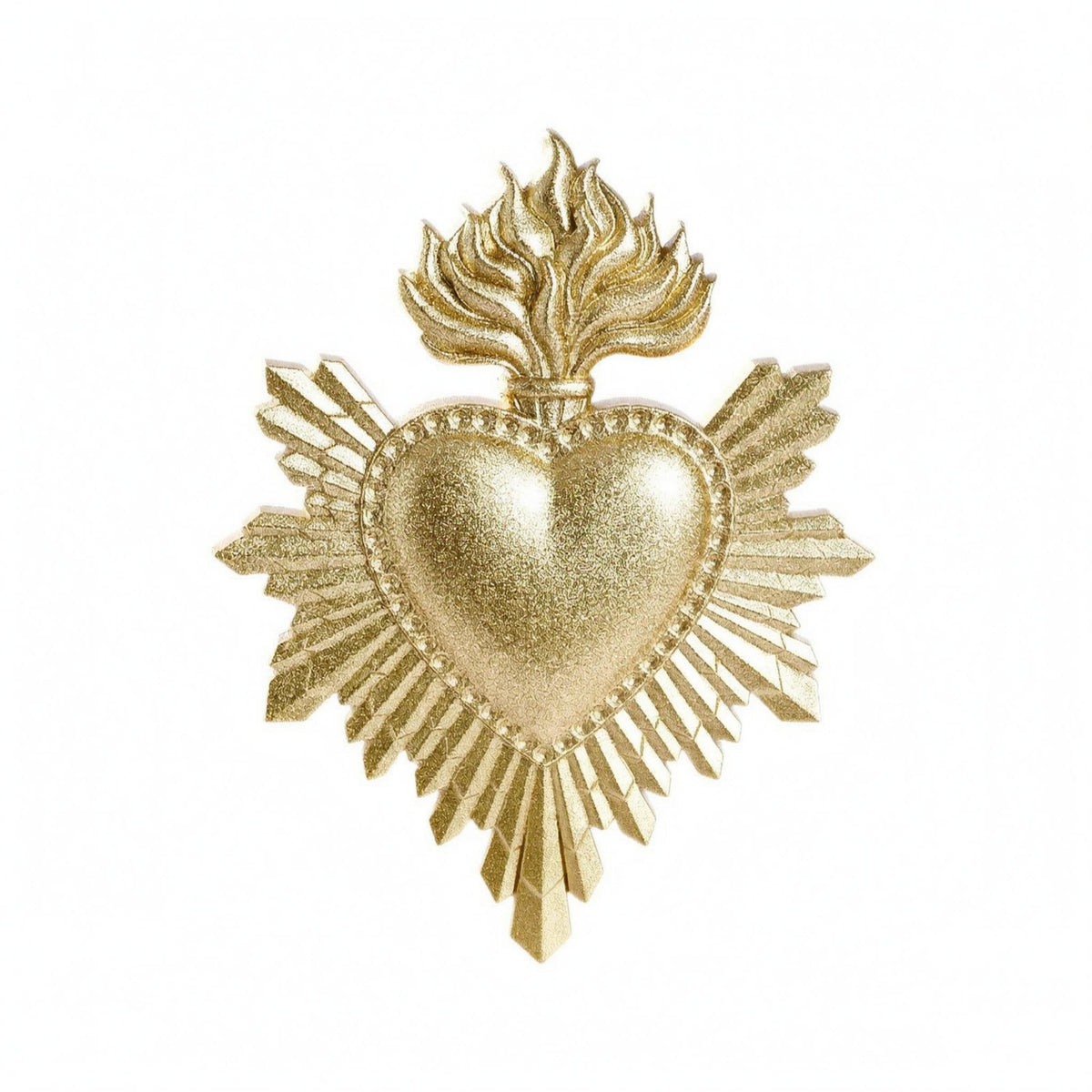 Resin Sacred Heart Wall Decoration Metallic-Looking Finish Sacred Heart Wall Plaque Raised Detailing for Catholics, Home Altar