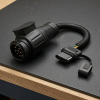 13-Pin to 4-Pin Adapter Black Trailer Connector Cable Ribbed Vehicle Accessory