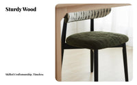 Retro Design Upholstered Chair with Curved Back Soft Upholstery Upholstered Curved-Back Chair Comfortable Household Furniture Stable Frame for Homeowners, Families, Restaurant Owners, Dining Room, Kitchen, Cafe, Home Office