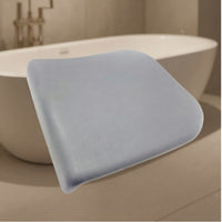 Bathtub Pillow with PU Finish Gray Bath Support Cushion Textured for Adults