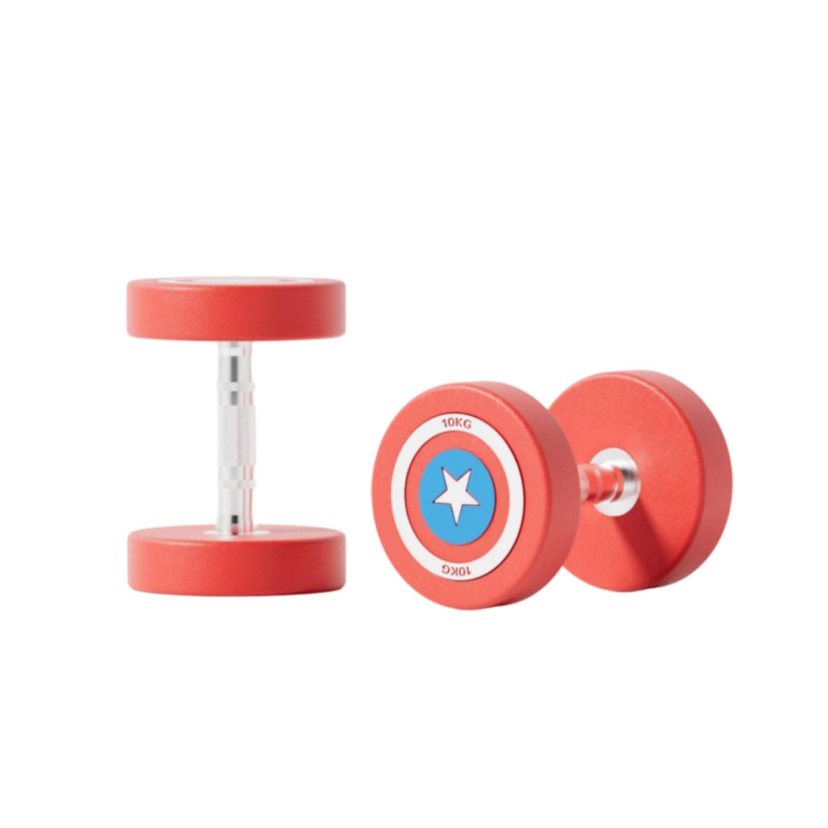 Textured Grip TPU Dumbbells Single-Piece Formed Steel-Core Dumbbells Red Exterior Exercise Dumbbell Emblem-styleStyle Ends