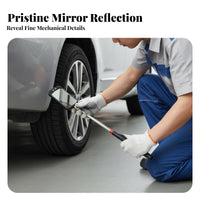 Telescopic Inspection Mirror Anti-Slip Handle Rotate Head Inspection Mirror Hand Tool Batteries Included for Technicians