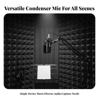 Condenser Audio Device Low Noise Audio Device Crystal Clear Sound Audio Equipment for Streamers, Audio Narration Artists, Live Broadcasting