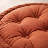 Tufted Round Floor Cushion for, Modern Minimalist Tatami Living Room Seating, Pink Dutch Velvet Pouf, 60x60cm Large Pillow