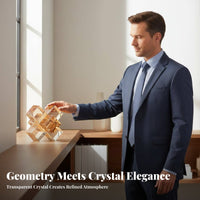 Light Luxury Design Geometric Crystal Cross Modern Design Crystal Cross Figurine Creative Accent Piece for Homeowners, Living Room