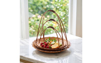 3 Pieces Natural Bamboo Basket with Arched Handle Artisan-Made Serving Tray with Handle Rustic Woven Basket Tray Portable for Hosts, Tea Service, Tabletop Display, Coffee Table