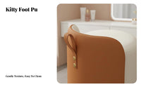 Light Luxury & design Round Makeup Pouf Modern Design Upholstered Round Ottoman Gold-Tone Metal Base Vanity Seat Multifunctional for Beauticians, Homeowners, Nail Salon, changing area, Walk-in Closet, Entryway