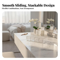 Makeup Vanity Tray Transparent View Ribbed Cosmetic Organizer Tray Space Saving Clear Drawer Organizer Set for Homeowners, Students, Washroom