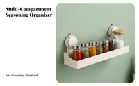 Drilldrillless Installation Suction Cup Seasoning Holder Moisture-Proof Containers Seasoning Rack Wall or Countertop Use Kitchen Organizer Heavy Duty for Renters, Household Chefss, Homemakers, Pantry