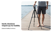 Adjustable Height Camera Tripod Stable Aluminum Alloy Tripod Universal Compatibility Phone Live Broadcast Stand 360° Rotation for Content Creators, Photographers, Outdoor, Vlogging, Recording Recording, Studio
