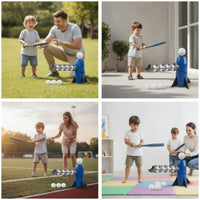 Pitching Machine with Batting Tool Outdoor Baseball Toy with Batting Tool Freestanding Baseball Pitching Machine for Kids, Beginners, Backyard