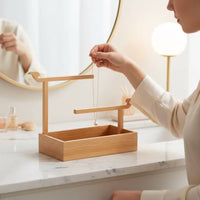 Jewelry Stand with Tray Double-Tier Jewelry Holder with Small Tray Bracelet Holder for Vanity