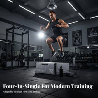 4 Pieces Stackable Soft Plyo Box Set Power Training Stackable Foam Block Set Adjustable Height Fitness Equipment for Athletes, HIIT fitness activitys