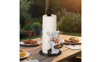 Freestanding Decorative Chef Figurine Paper Towel Dispenser Stable Base Chef Paper Towel Holder Heavy Duty Standing Kitchen Roll Stand Hand-Painted for Cafe