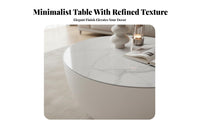 2 Pieces Minimalist Design Round Nesting Coffee Table Set Modern Design Round Nesting Tables Small Space Friendly Living Room Furniture With Storage for Apartment Dwellers, Interior Designers, Homeowners, Office Lounge, Bedroom, Hotel Lobby, Beauty Salon