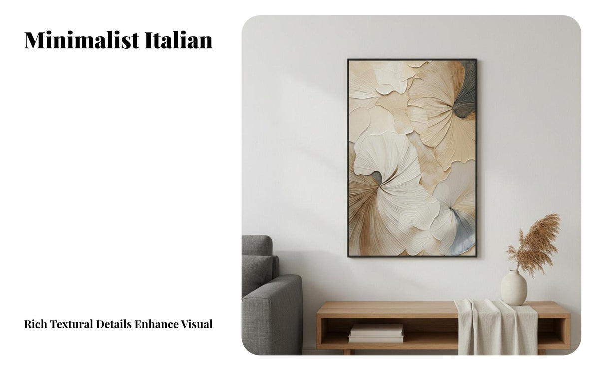 Neutral Tones Cream Design Abstract Painting Ready to Hang Abstract Textured Wall Art Brushed Aluminum Alloy Frame 3D Textured Wall Art for Interior Designers, Business Owners, Gift Givers, Living Room, Entryway, Hallway, Bedroom