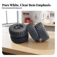 4 Pieces Wheel Rims High Grip RC 4x4 Vehicle Tire Set Rough Terrain Tires