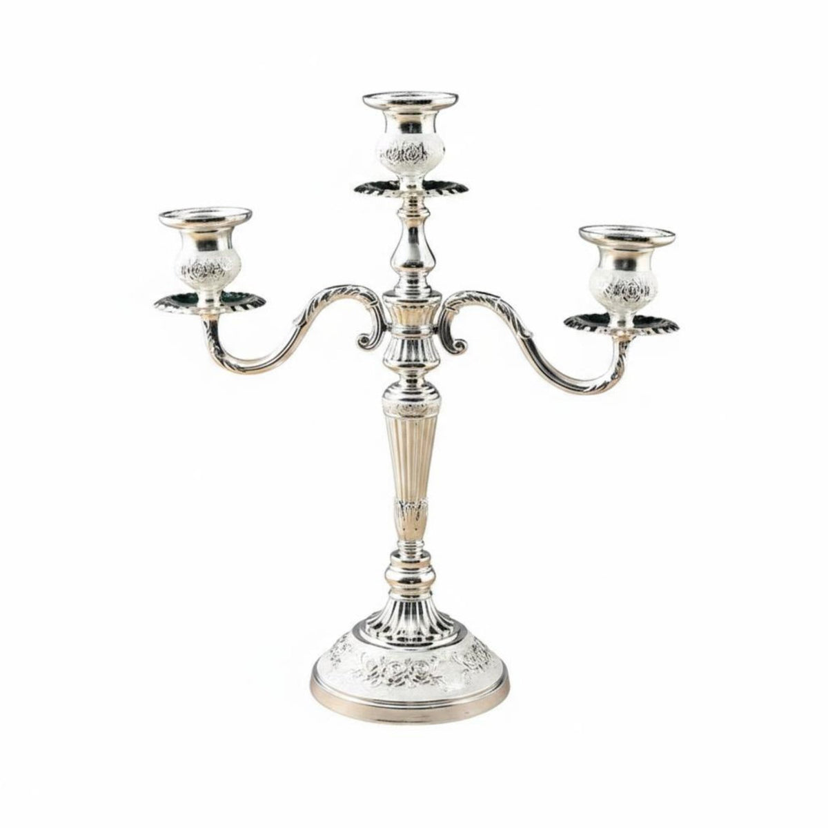 Elegant Design Bronze Candelabra Ornate Carved Base Metal Candelabra Romantic Mood Metal Candle Holder Long-Lasting for Wedding