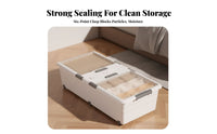 Wheeled Under-Bed Bin with Wheels Wheeled Latching Box Large Capacity for Closet