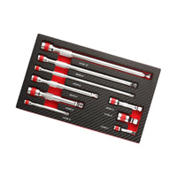 9 Pieces Socket Extensions with Ball Head Knurled Drive Extension Rods Straight