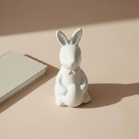Minimalist Bunny Decor Cute Design White Hare Figurine Handmade House Decoration for Desktop