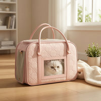 Pet Carrier Bag Quilted Soft-Sided Pet Carrier Breathable Cat Travel Bag for Small Dogs, Young Dogs