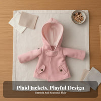 20cm Doll Jacket and Match BJD Doll Outerwear High-Quality Textile Miniature Duffle Coat for Hobbyists