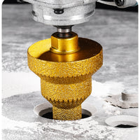 Chamfering Diamond Step Drill Bit Abrasive Stepped Cone Drill Bit Wear-Resistant Tapered Reamer Gold-Colored