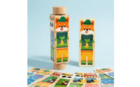 Early Education Rotating Block Learning Toy Cognitive Development Creature Rotating Game Hand-Eye Coordination Wooden Mix and Match Blocks for Toddlers, Preschoolers, Babies