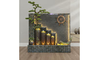 LED Waterfall Panel Water Feature Feng Shui Decor Vertical Water Feature Modern Design Freestanding Waterfall Screen for Hotel Owners, Courtyard